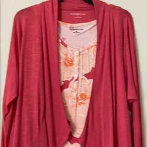 Two piece tank top with cover-up/jacket